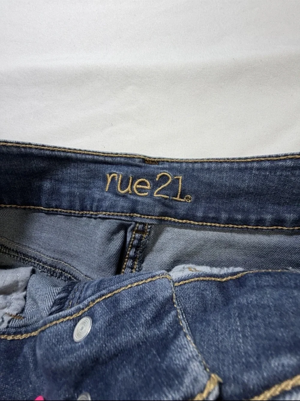 Women's Distressed High-Waist Denim Shorts - Blue